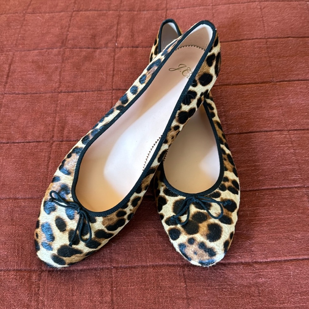 J Crew hair calf ballet flats